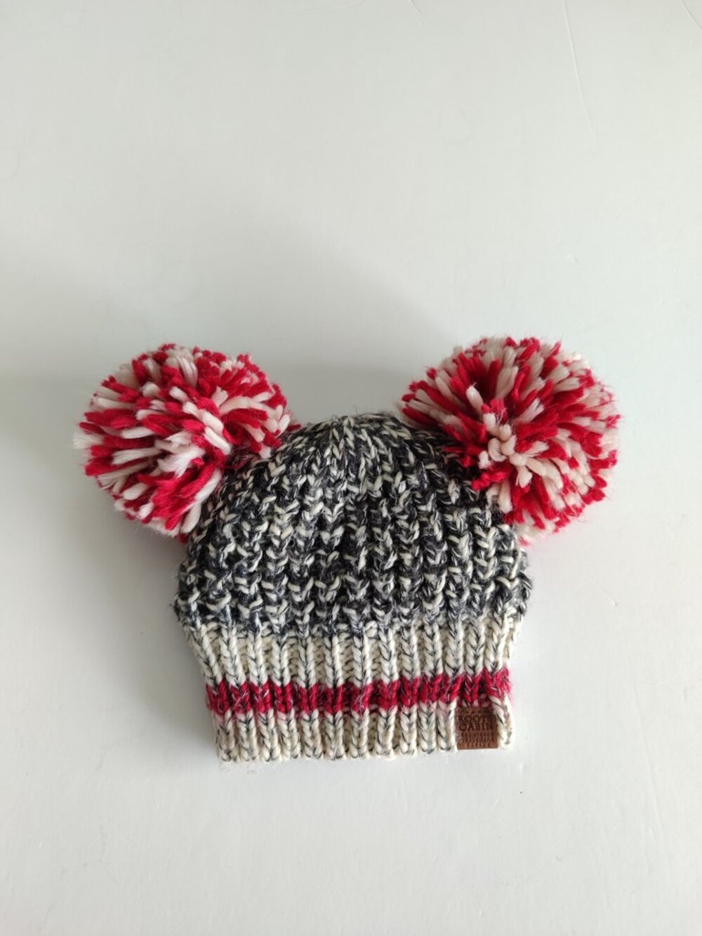 EUC Roots Baby Chunky Cabin Toque with Double Pom-Poms 0-12M